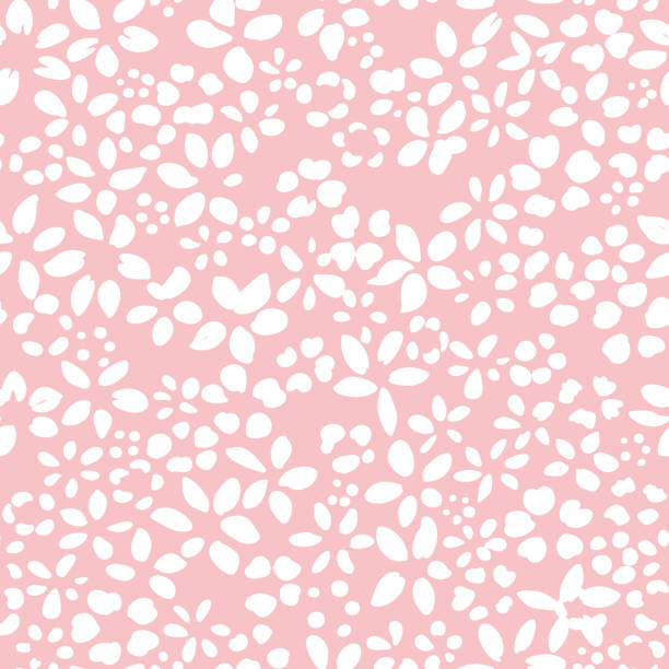 ditsy kwiat bez szwu wzór. prosta kwiatowa konsystencja. sylwetki kwiatowe. małe rośliny łąkowe. letnie pochodzenie botaniczne. do tkanin i tekstur, - pattern flower backgrounds seamless stock illustrations