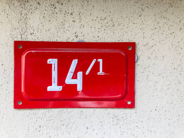 istock number fourteen on wall 1262159614