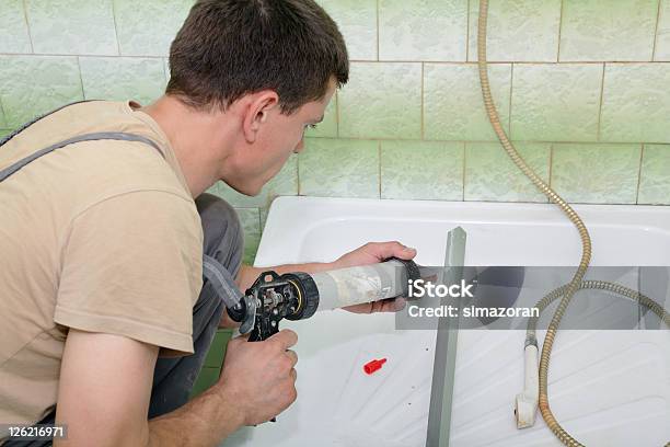 Plumbing Stock Photo - Download Image Now - Installing, Shower, Bathtub