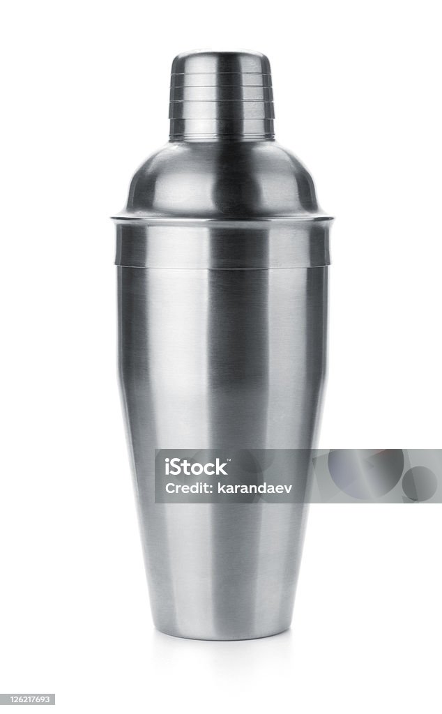 Aluminum cocktail shaker with a white background Cocktail shaker. Isolated on white background Cocktail Shaker Stock Photo