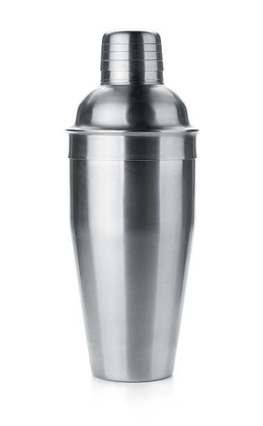 Aluminum cocktail shaker with a white background Cocktail shaker. Isolated on white background cocktail shaker stock pictures, royalty-free photos & images