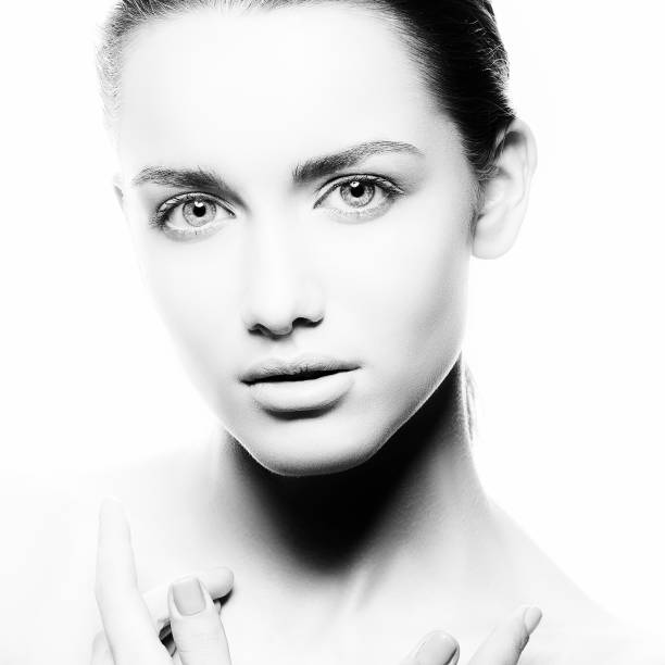 istock Monochrome beauty face, model woman 1262178771