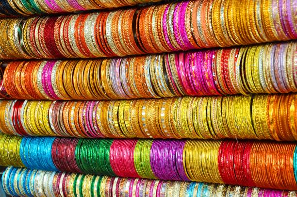 istock Colorful Indian bangles at a streetside shop 1262182508
