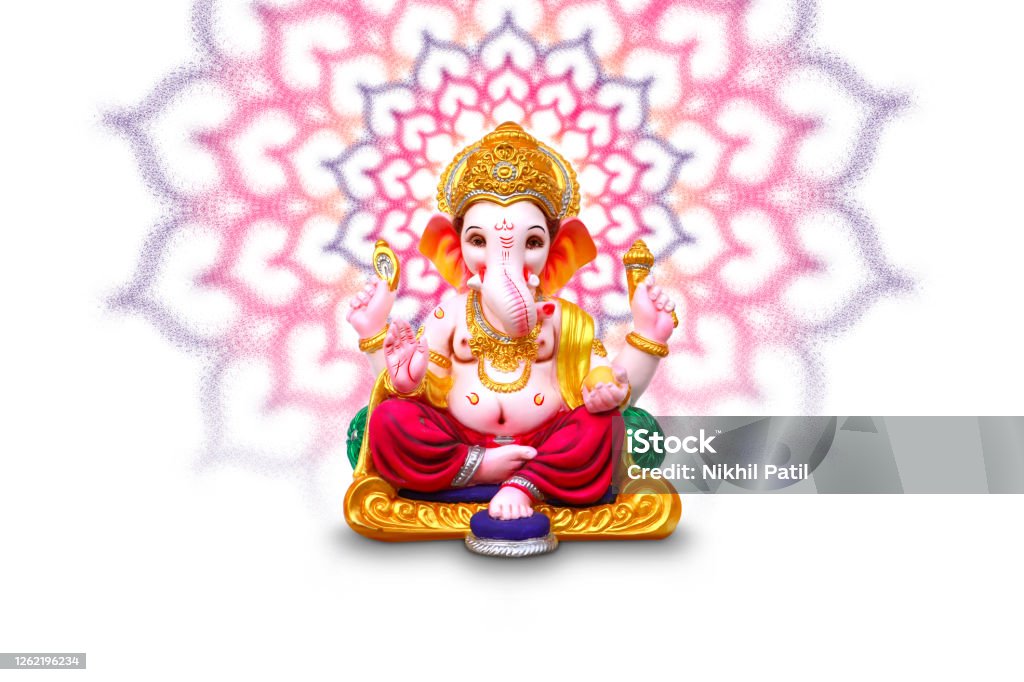 Lord Ganesha , Ganesha Festival , Lord Ganesha on colorful Background Ganesh Chaturthi Stock Photo