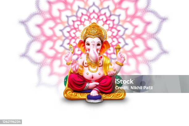 Lord Ganesha Ganesha Festival Lord Ganesha On Colorful Background Stock Photo - Download Image Now