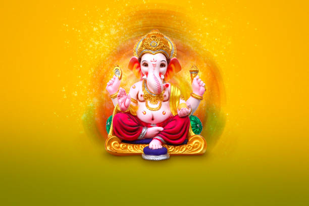 lord ganesha , ganesha festival , lord ganesha on colorful background - indian god imagens e fotografias de stock