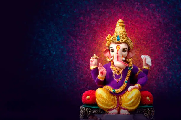 Lord Ganesha , Ganesha Festival , Lord Ganesha on colorful Background