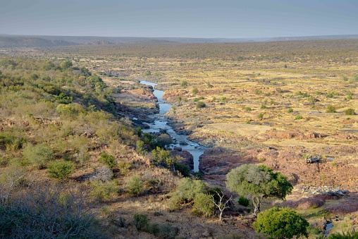 Vast bush veld view over the Olifants River from Olifants Rest Camp in the Kruger National Park
