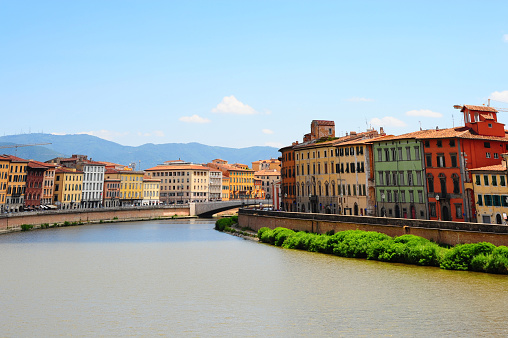 Embankment in the city of Pisa