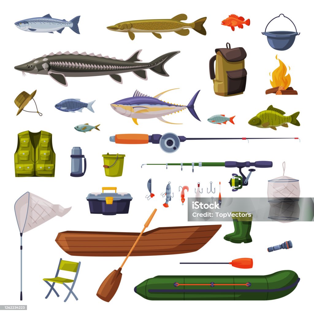 Fishing Equipment Set Freshwater Fishes Rod Apparel Boat