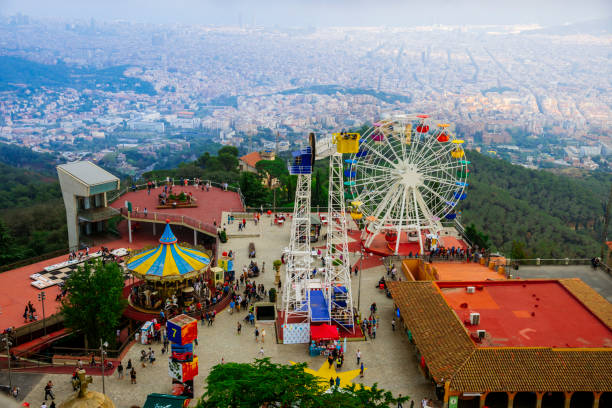 Tibidabo Amusement Park stock photo