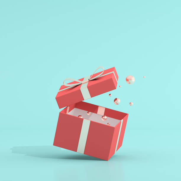 istock Mock up of gift box and balloons in minimal style. 3D rendering. 1262254060