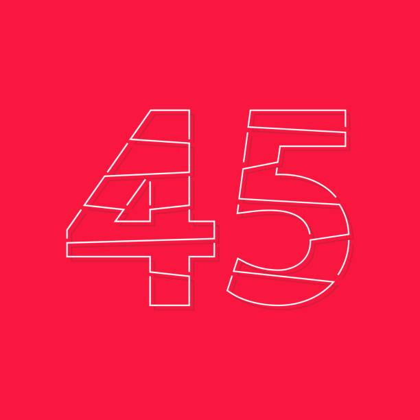 istock 45 number, linear stroke font. Modern trendy, creative style design. For logo, brand label, design elements, corporate identity, application and more. İsolated vector illustration 1262263513