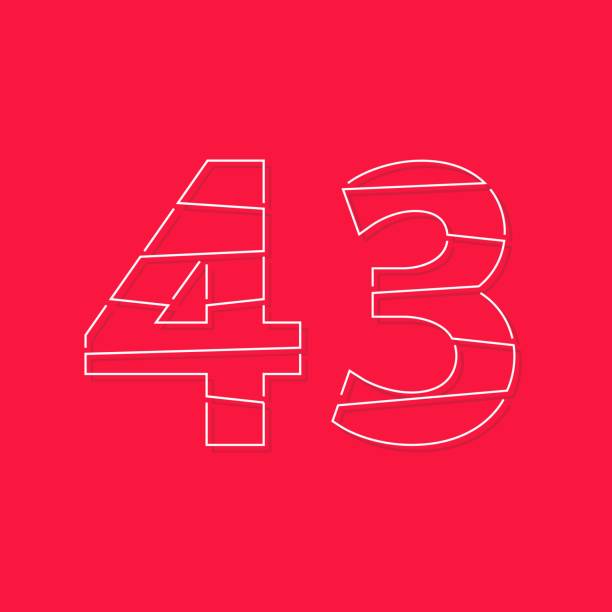 istock 43 number, linear stroke font. Modern trendy, creative style design. For logo, brand label, design elements, corporate identity, application and more. İsolated vector illustration 1262264057