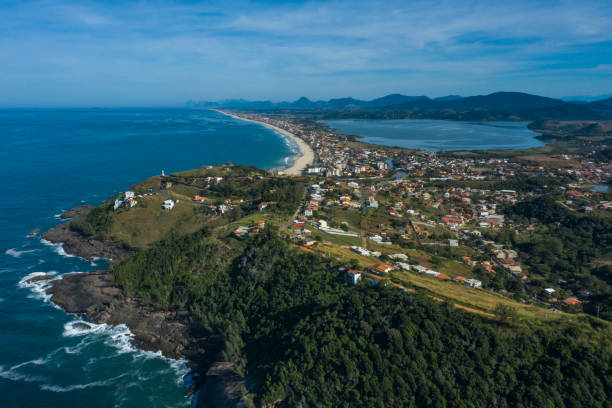 istock Long beach, lagoon, sea and hill. 1262268503