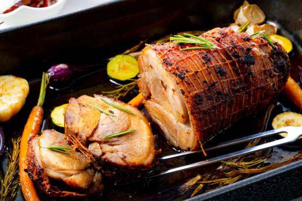 istock Lecere roll roast with vegetables and herbs. 1262269714