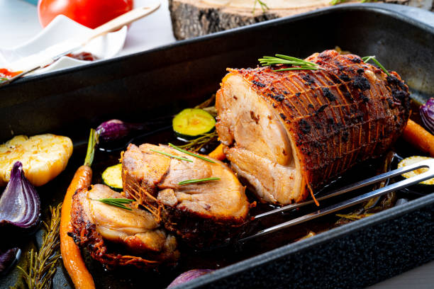 istock Lecere roll roast with vegetables and herbs. 1262269819
