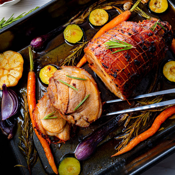 istock Lecere roll roast with vegetables and herbs. 1262270191
