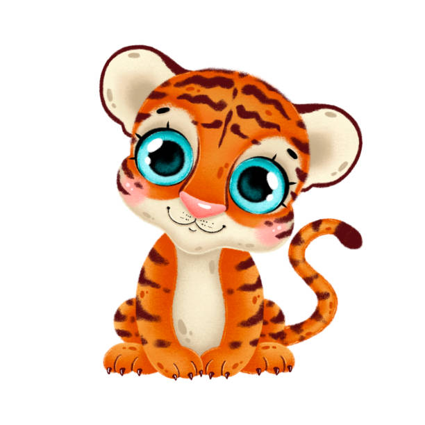 istock Illustration of a cute cartoon baby tiger 1262274221