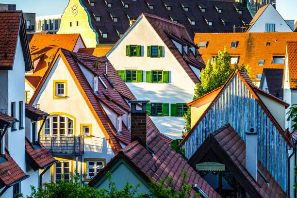historic facades at the old town of Ulm in Germany famous historic facades at the old town of Ulm in Germany ulm germany stock pictures, royalty-free photos & images