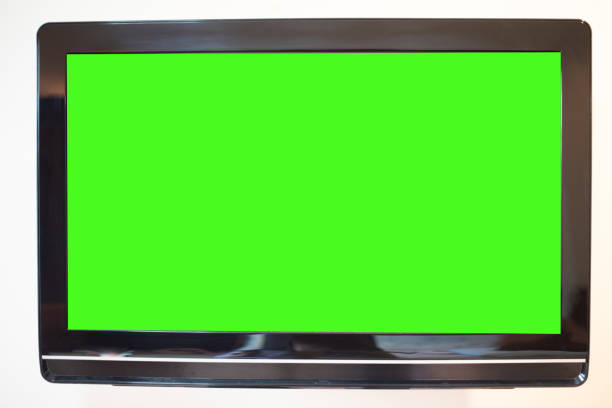 istock Close up monitor green screen on wall background. 1262276012