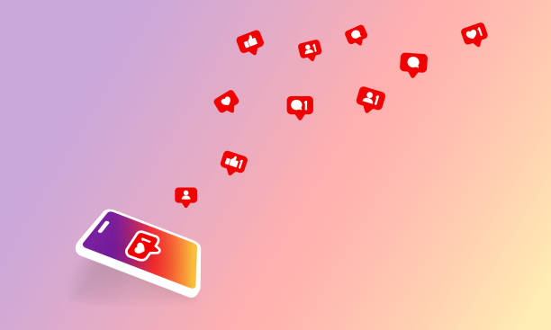 ilustrações de stock, clip art, desenhos animados e ícones de social media notification icon. follow, like, new comments symbol. social networking. vector on isolated background. eps 10 - instagram