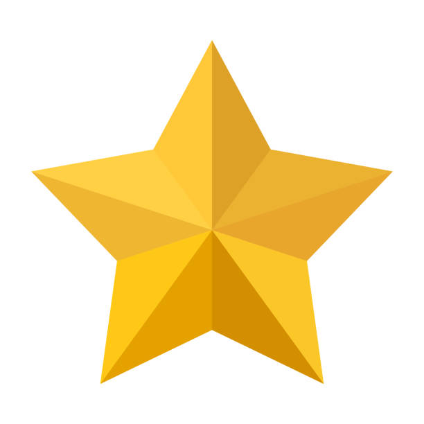 goldenstar-symbol auf weißem hintergrund isoliert - star stock-grafiken, -clipart, -cartoons und -symbole
