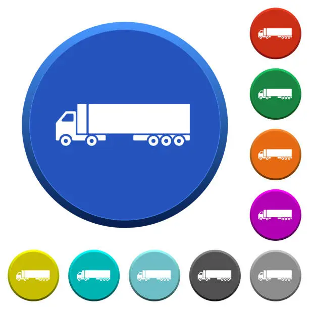 Vector illustration of Truck beveled buttons