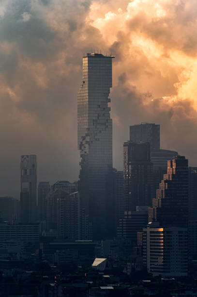 istock Mahanakhon modern skyscraper with dramatic sky in downtown at Bangkok 1262286751