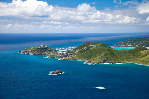 Aerial view of Philipsburg, St. Maarten, Dutch West Indies