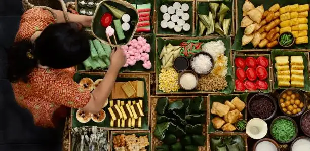 Photo of Market Stall of Traditional Indonesian Snacks