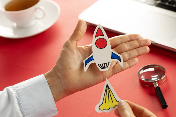 istock Business Person with Startup Rocket 1262288175
