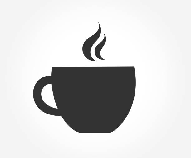 ilustraciones, imágenes clip art, dibujos animados e iconos de stock de icono de símbolo de taza de café. - cafe