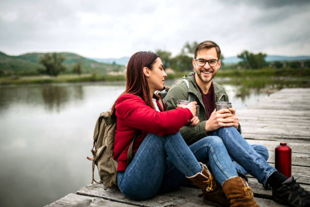 istock Relaxation at hiking near lake 1262293206