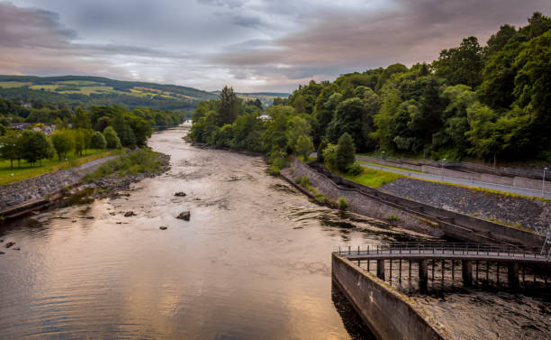 istock A view down the River Tummel at sunset from Pitlochry dam, on a cloudy evening 1262301391