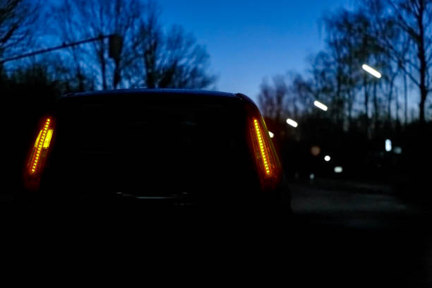 istock Yellow rear lights of a car 1262302968