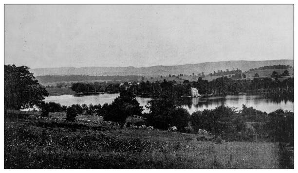 istock Antique black and white photo: Prospect Lake, Berkshire Hills 1262304083