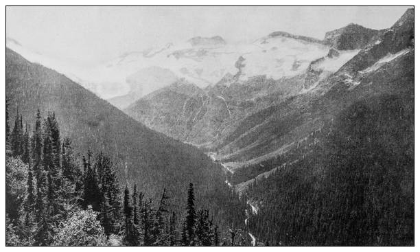 istock Antique black and white photo: Glacier of the Asulkan 1262306281