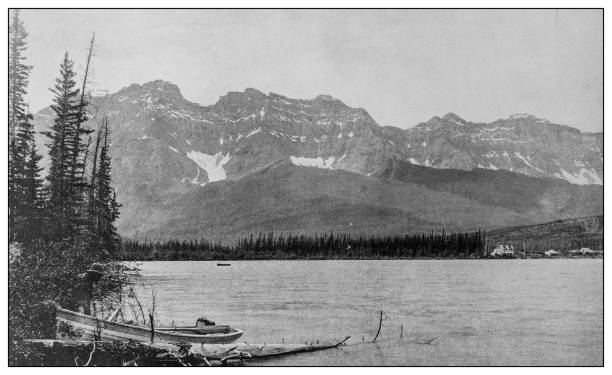 istock Antique black and white photo: Banff, Canada 1262306441