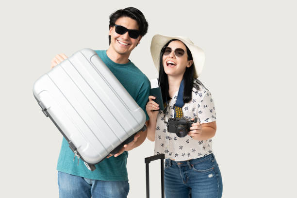 istock Hispanic Young Couple Excited For Trip 1262312754