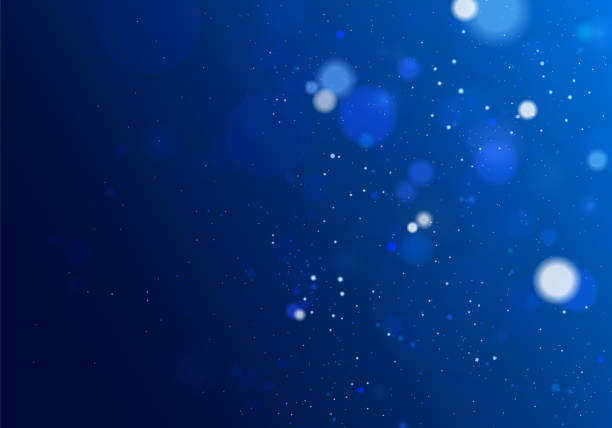 Blurred bokeh light Blurred bokeh light on dark blue background Christmas and New Year holidays template Abstract glitter defocused blinking stars and sparks Vector EPS 10 blur background stock illustrations