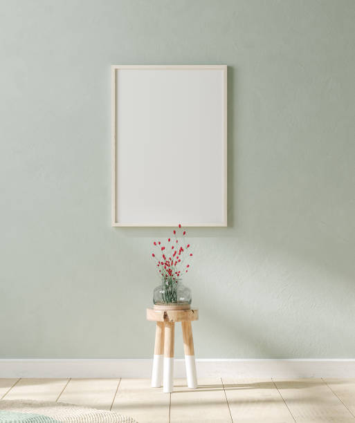 istock Mock up poster in interior background, Scandinavian style 1262317139