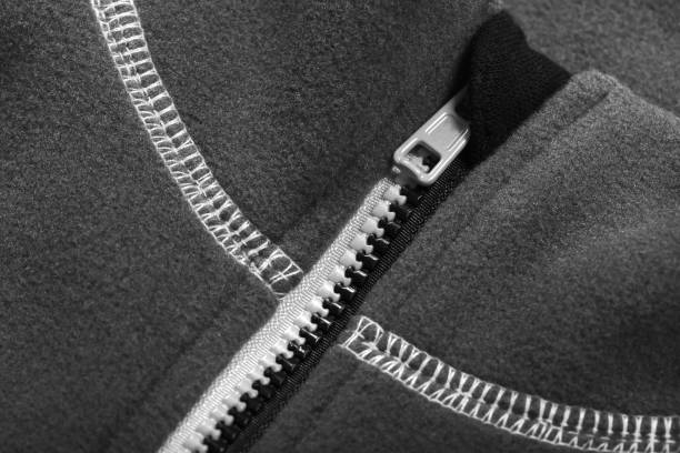 istock Zipper of a fleece jacket, close-up 1262319619