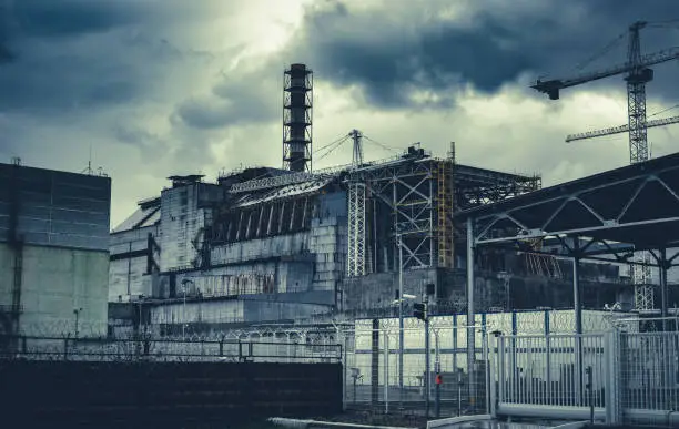 Exploding fourth reactor of the Chernobyl Nuclear Power Plant
