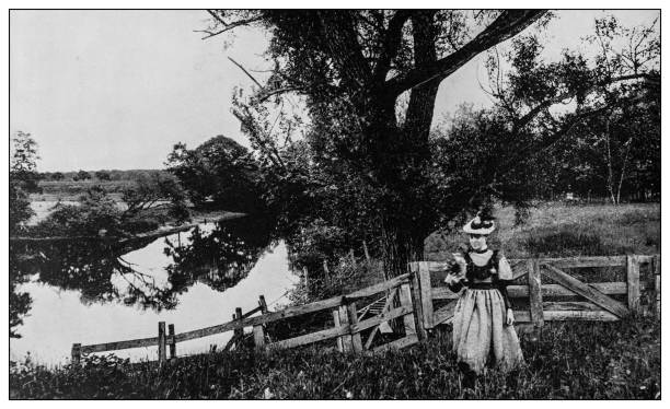 Antique black and white photo: River Edge, New Jersey