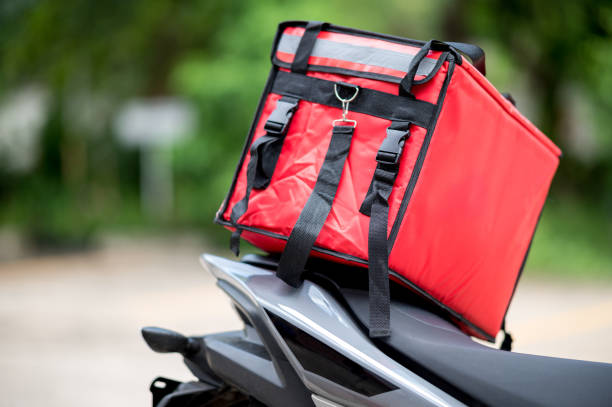 istock delivery box placed on the motorcycle for delivery to customers 1262331931