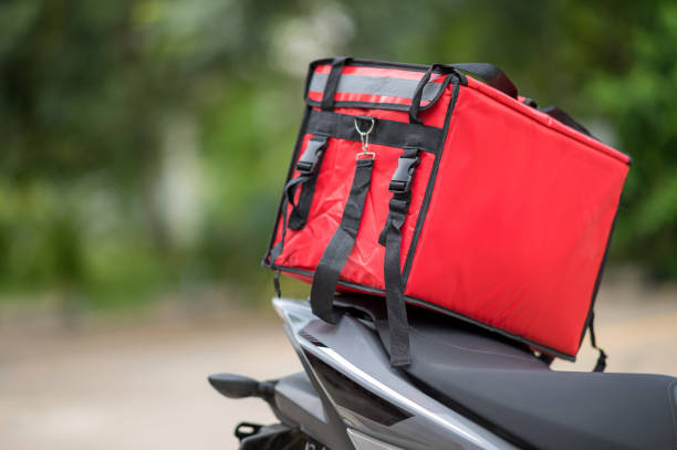 istock delivery box placed on the motorcycle for delivery to customers 1262331985