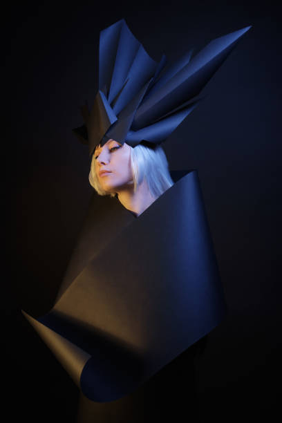 istock Blonde with black crown on her head 1262341078