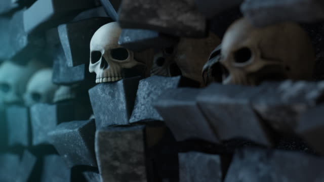 Moving Down Line of Skulls in Wall