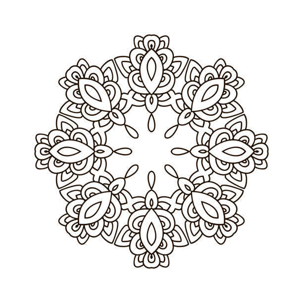 ilustrações de stock, clip art, desenhos animados e ícones de mandala coloring book - fractal pattern mandala art